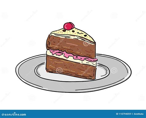 Birthday Cakes Set Vector Hand Drawn Colorful Doodle Illustration