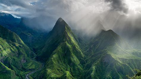 French Nature Landscape Trees Clouds Mountains Photography Island