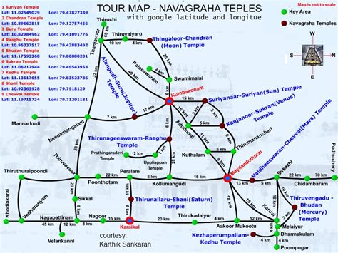 Order Of Visiting Navagraha Temples Tamilnadu This Map Is Not To