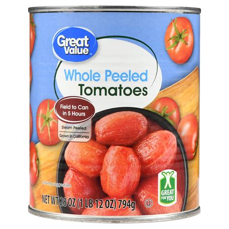 Great Value Whole Peeled Tomatoes 28 Oz