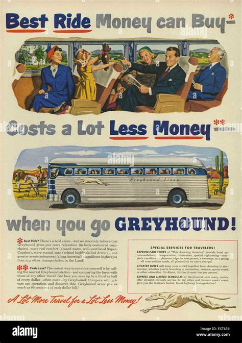1950s Usa Greyhound Magazine Advert Stock Photo Alamy