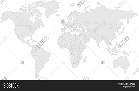 Gray Map World Vector And Photo Free Trial Bigstock