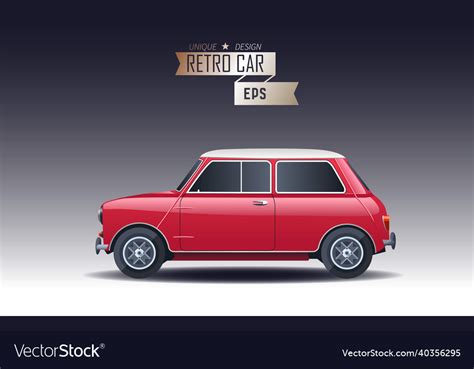 Retro Car Design Concept Modern Realistic Vector Image