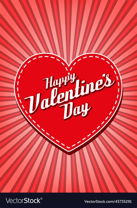 Retro Valentines Day Template Royalty Free Vector Image