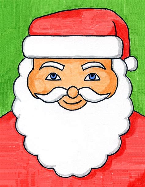 How To Draw Santa Claus Tutorial Video And Santa Claus Coloring Page