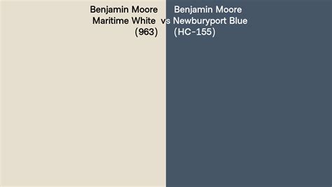 Benjamin Moore Maritime White Vs Newburyport Blue Side By Side Comparison