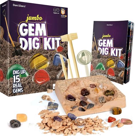 Dan And Darci Mega Gem Dig Kit Dig Up 15 Real Gemstones Great Science