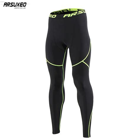 arsuxeo 2018 men s winter thermal warm up fleece compression tights cycling base layers training