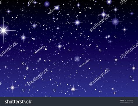 Dark Night Sky Sparkling Stars Planets Stock Vector