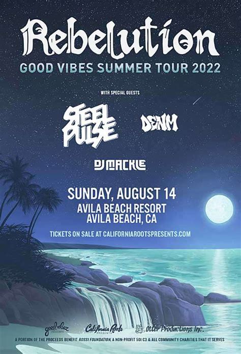 rebelution good vibes summer tour 2022 visit avila beach