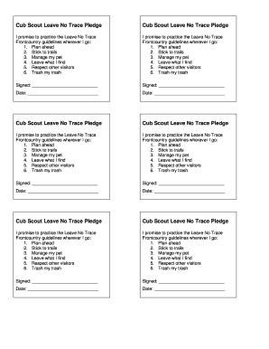Cub Scouts Leave No Trace Printable Form Fill Out And Sign Printable