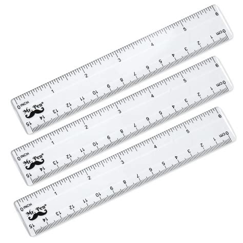 Buy Mr Pen Ruler 6 Inch Ruler Pack Of 3 Clear Ruler Plastic Ruler