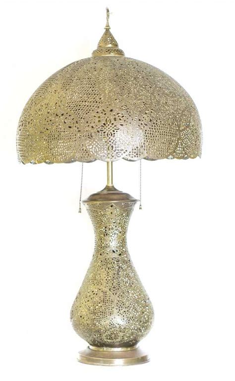 Moroccan Pierced Brass Table Lamp