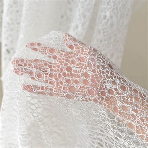1 Yard Lace Fabric Nude Color Ivory Mesh Hollow Out Floral Etsy