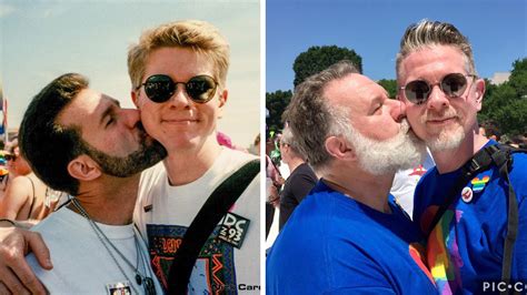 same sex couple celebrates pride by recreating photo 24 years later allure