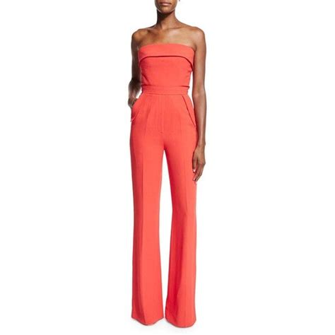 Elie Saab Strapless Wide Leg Jumpsuit Featuring Polyvore Women S Fashion Clothing Jumpsuits