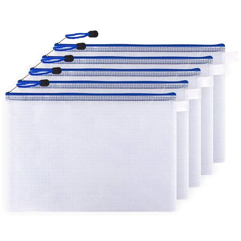 Buy Zipper Folders Plastic Popper Wallets Mesh Zip File Bags Envelope