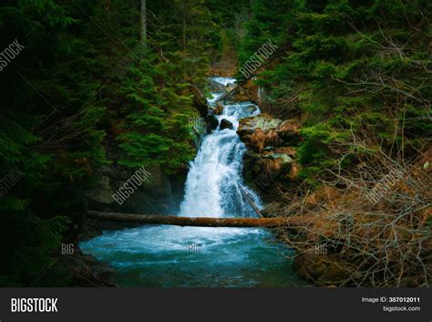 Waterfall Mountain Image And Photo Free Trial Bigstock