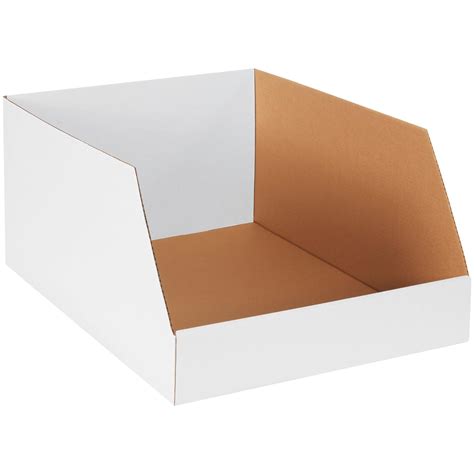 Aviditi Jumbo Corrugated Cardboard Storage Bins 18x 24x 12 White