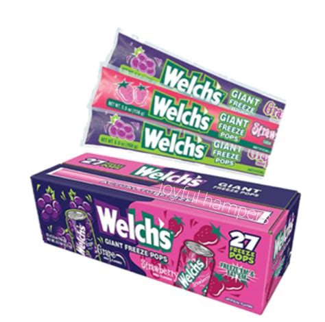 Welchs Giant Freeze Pops Grape And Strawberry Soda Big Ice Pop 156g