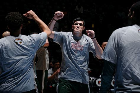 Bucks is written vertically on the right while the number is on the left; Milwaukee Bucks: 5 goals for Ersan Ilyasova in 2018-19 season