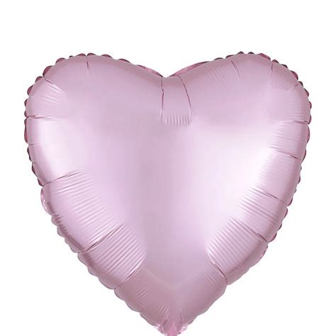 17in Light Pink Satin Heart Balloon Heart Balloons Balloons Heart