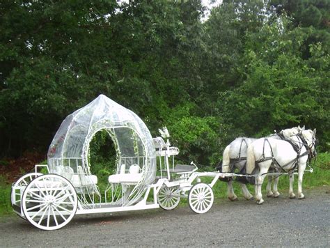 Cinderella Pumpkin Horse Drawn Carriage With Clear Plastic Rain Cover