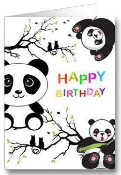 Glückwunsch zum geburtstag eines größeren kindes. Geburtstagskarte für Kinder Panda - Office-Lernen.com