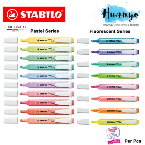 Stabilo Swing Cool Pastel Fluorescent Highlighter Highlight Pen With