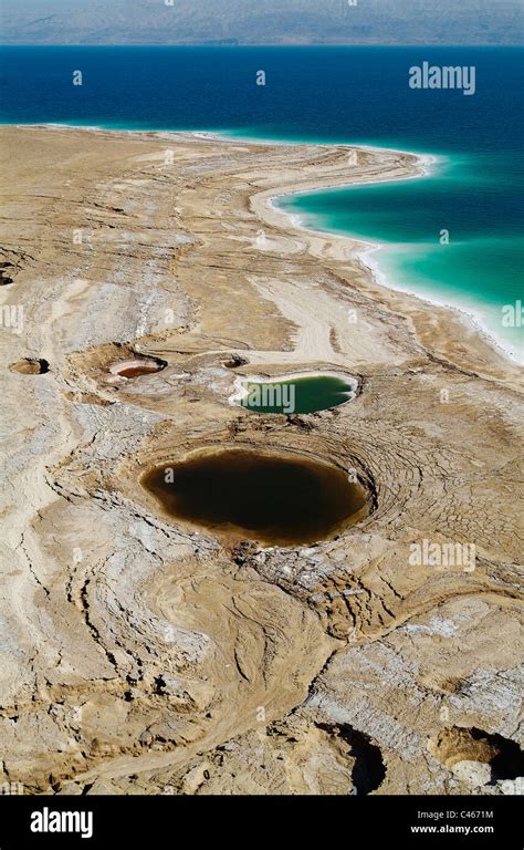 Aerial Photograph Of The Northern Basin Of The Dead Sea Stock Photo Alamy