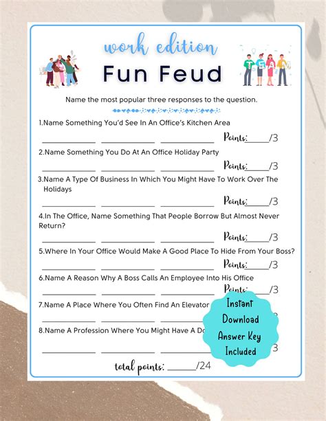 12 Office Party Printable Game Bundle Coworker Staff Game Fun Work