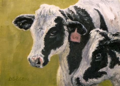Daily Painting Projects Friendly Holstein Oil Painting Farm Animal