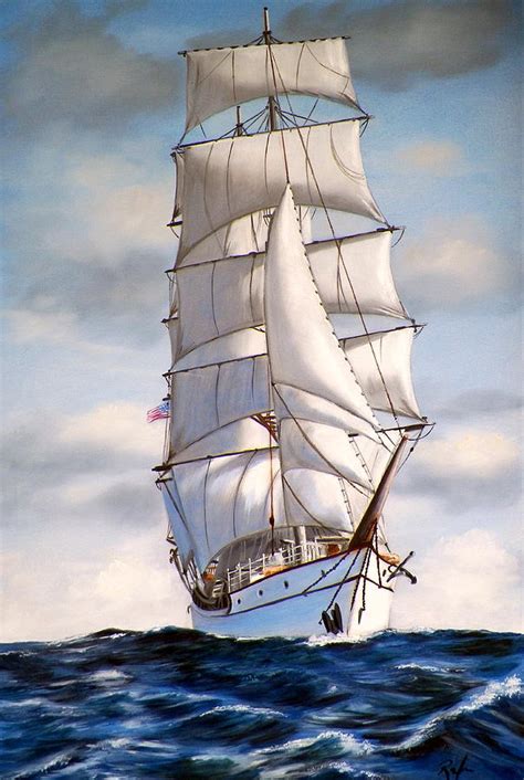 Tall Ship Ii Painting By Rb Mcgrath Pixels