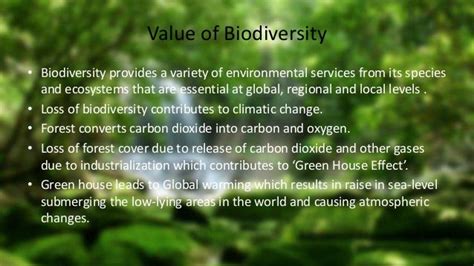 Value Of Biodiversity