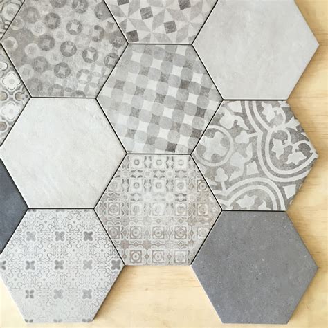 New Hexagon Colour Block Pattern Blend Tiles Hexagon Tile