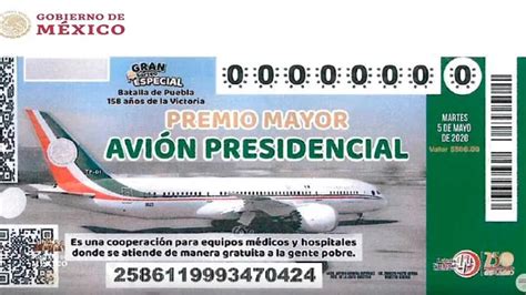 así es el boleto de la rifa del avión presidencial en la lotería nacional infobae