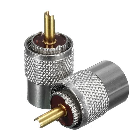 2pcs Metal Uhf Pl 259 Solda Masculina Rf Conector Plug Para Cabo