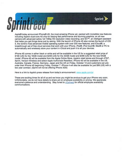 Confirmed Sprint To Have Unlimited Data Plan For The Iphone 4s 5gb