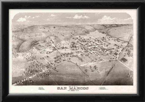 San Marcos Tx 1881 Vintage City Maps Restored City Maps