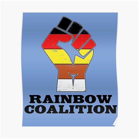 Updated Retro Vintage Rainbow Coalition Logo Chicago 1969 Poster