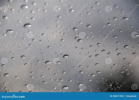 Raindrops On The Window Stock Image Image Of Overcast 208217861
