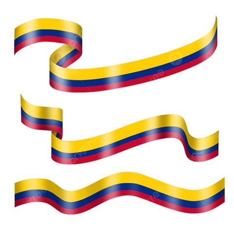 Conjunto De Bandera De La Cinta De Colombia PNG Dibujos Colombia