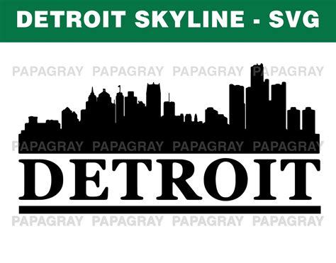 Detroit Skyline Svg Digital Download Detroit Svg Detroit Etsy