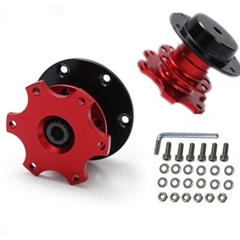 6 Hole Car Steering Wheel Quick Release Hub Adapter Snap Off Boss Kit