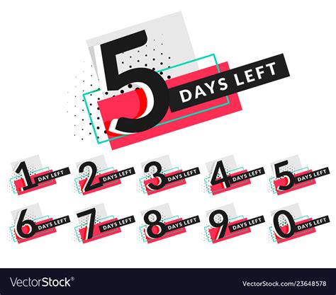 Stylish Days Countdown Timer Design Royalty Free Vector