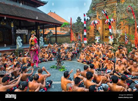 Performance Of The Balinese Kecak Dance Ubud Bali Indonesia