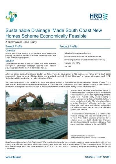 Sustainable Drainage Made South Coast New Homes Scheme