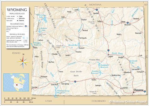 Reference Maps Of Wyoming Usa Nations Online Project