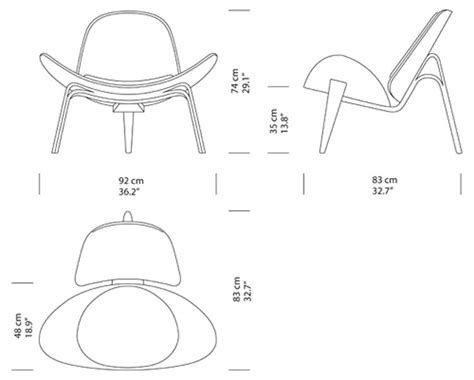 Shell Chair Dimensions Colors Finishes Hans J Wegner Shell Chair