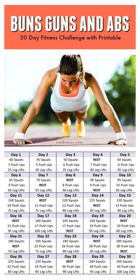 30 Day Fitness Challenge And Printable 30 Day Workout Challenge